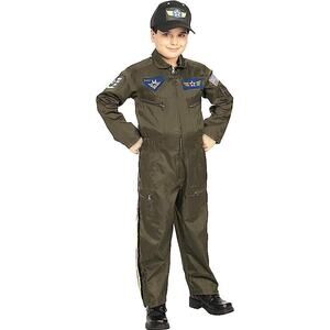 Rubie's Air Force Fighter Pilot Flight‎ Suit & Hat Child Costume Kids Size Large